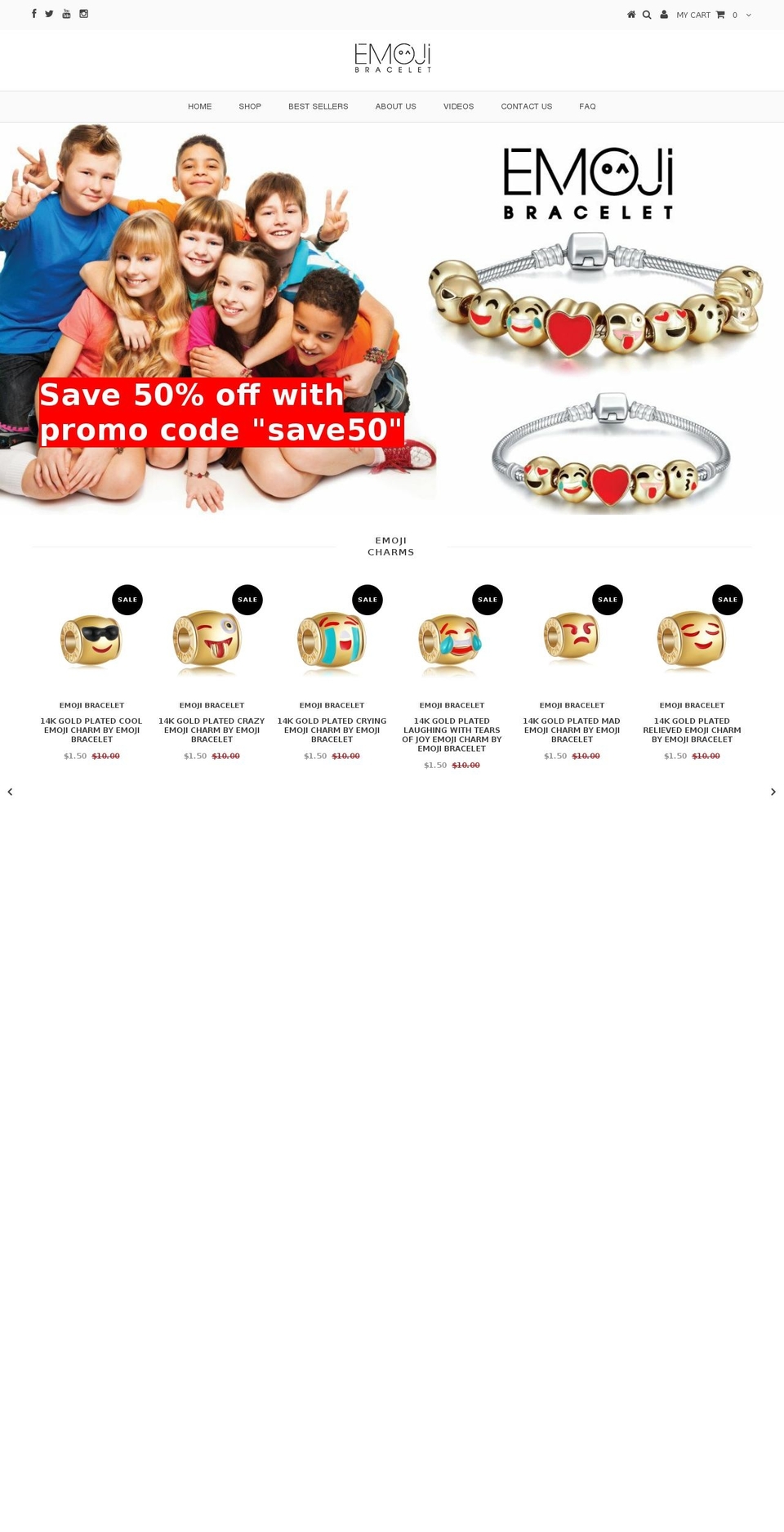 emojicharmsbracelet.com — Shopify storefront screenshot