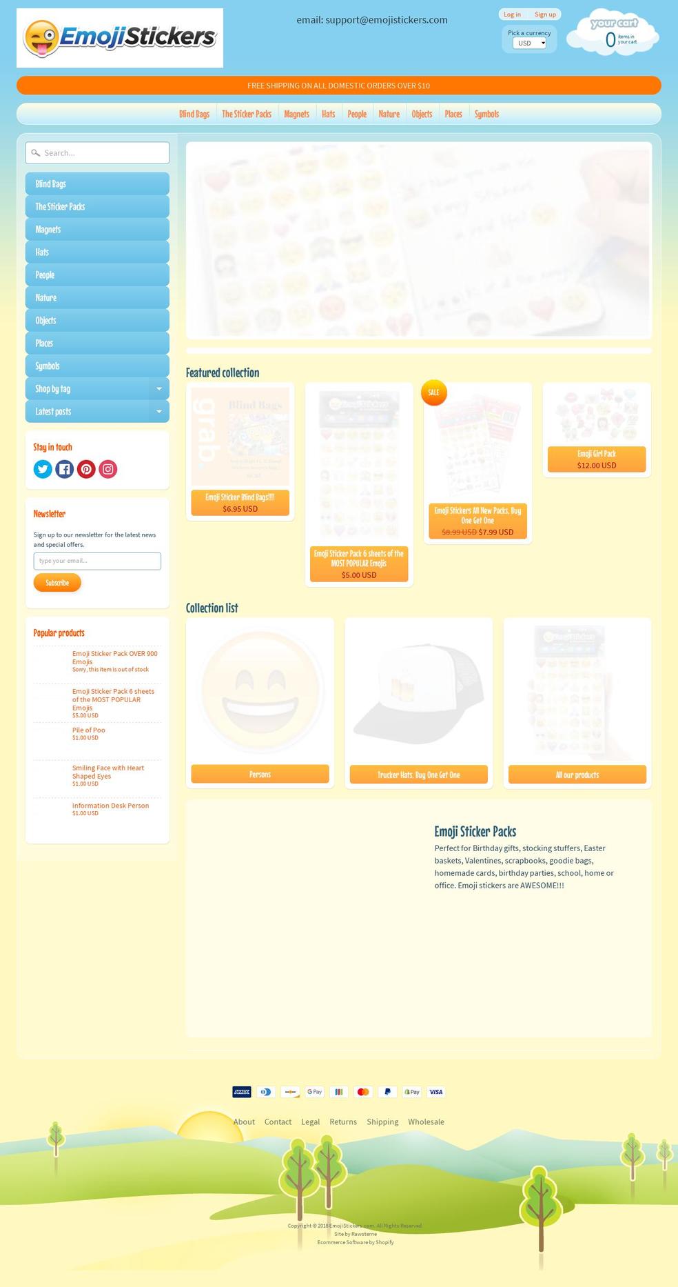 emojiconstickers.com — Shopify storefront screenshot