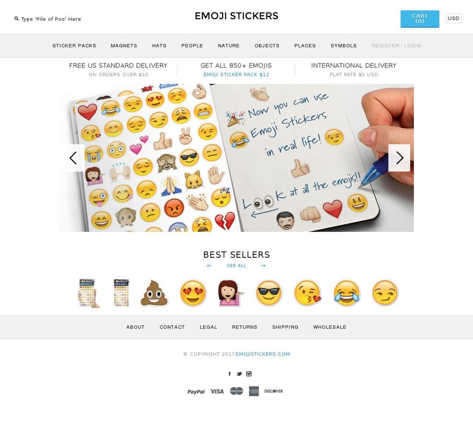 emojistickers.com shopify website screenshot