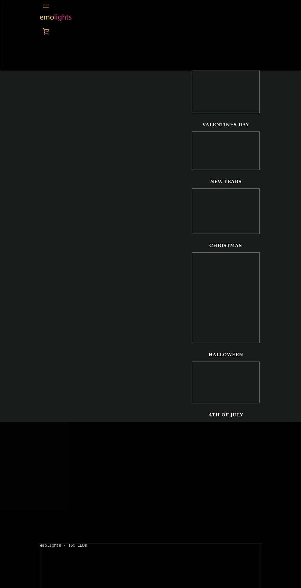 emolights.com shopify website screenshot