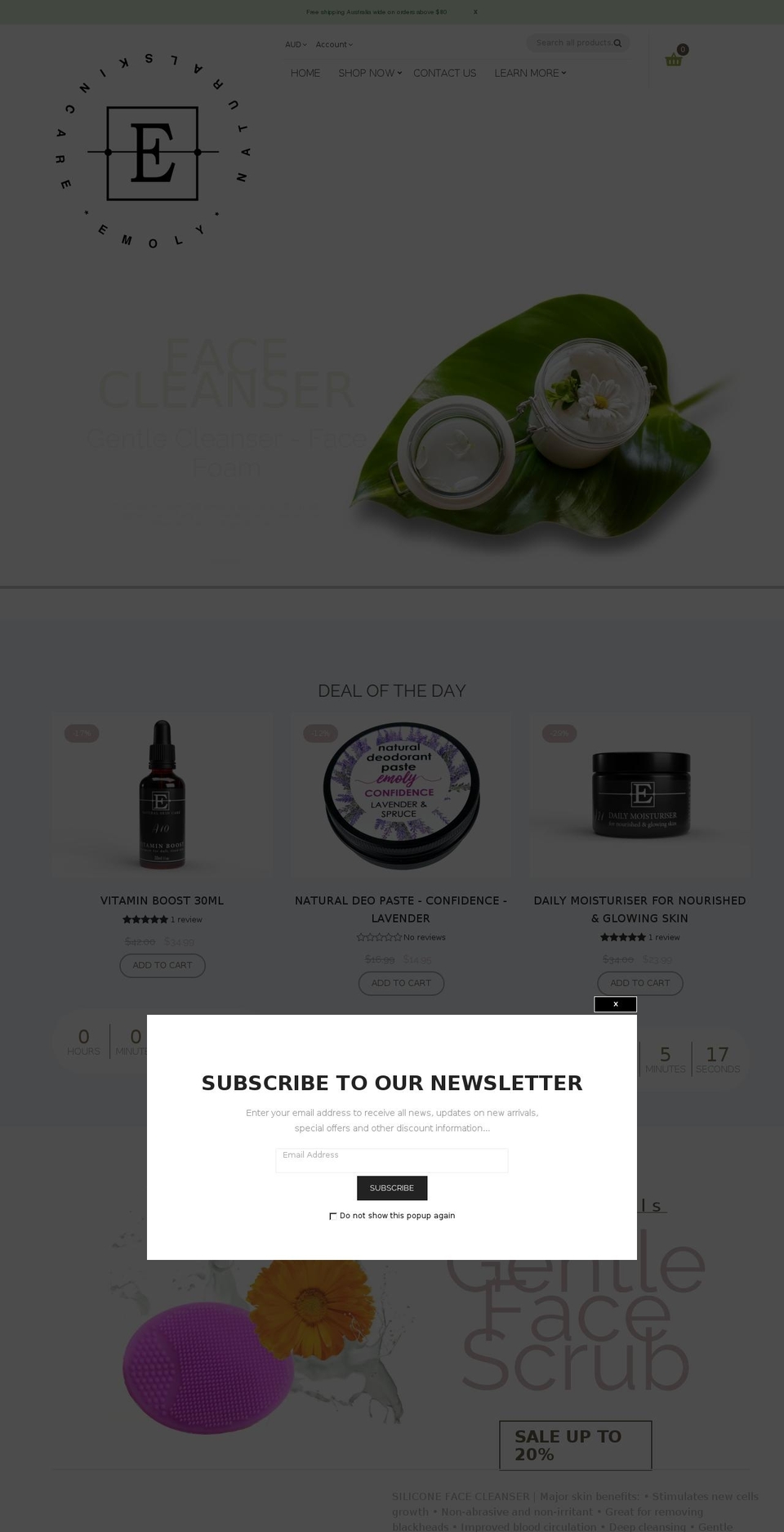 emoly.com.au shopify website screenshot