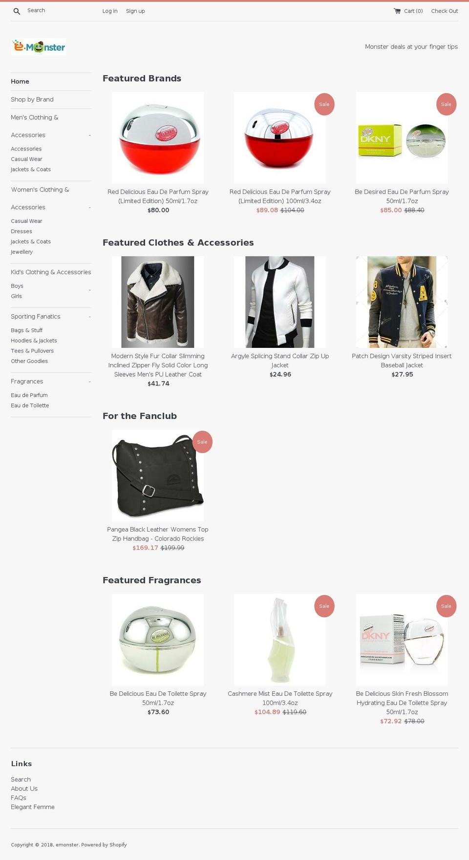 emonster.online shopify website screenshot