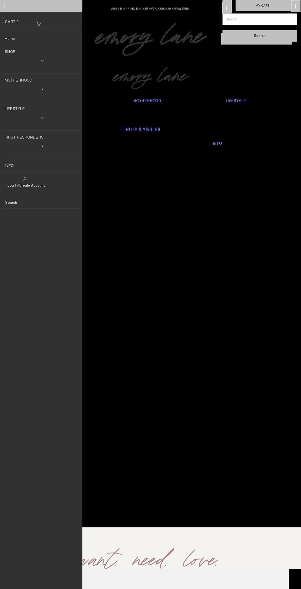 emorylaneco.com shopify website screenshot
