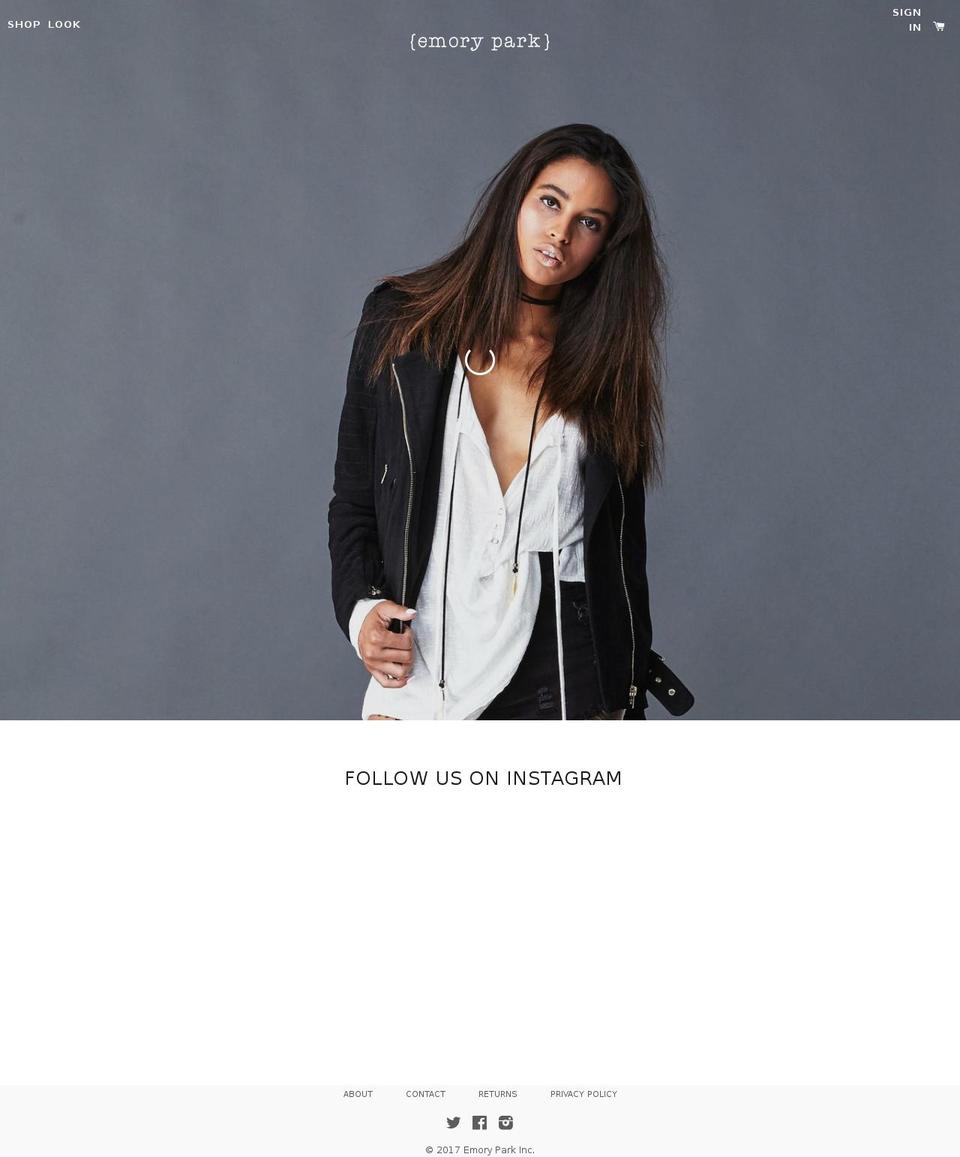 emoryparkclothing.com shopify website screenshot
