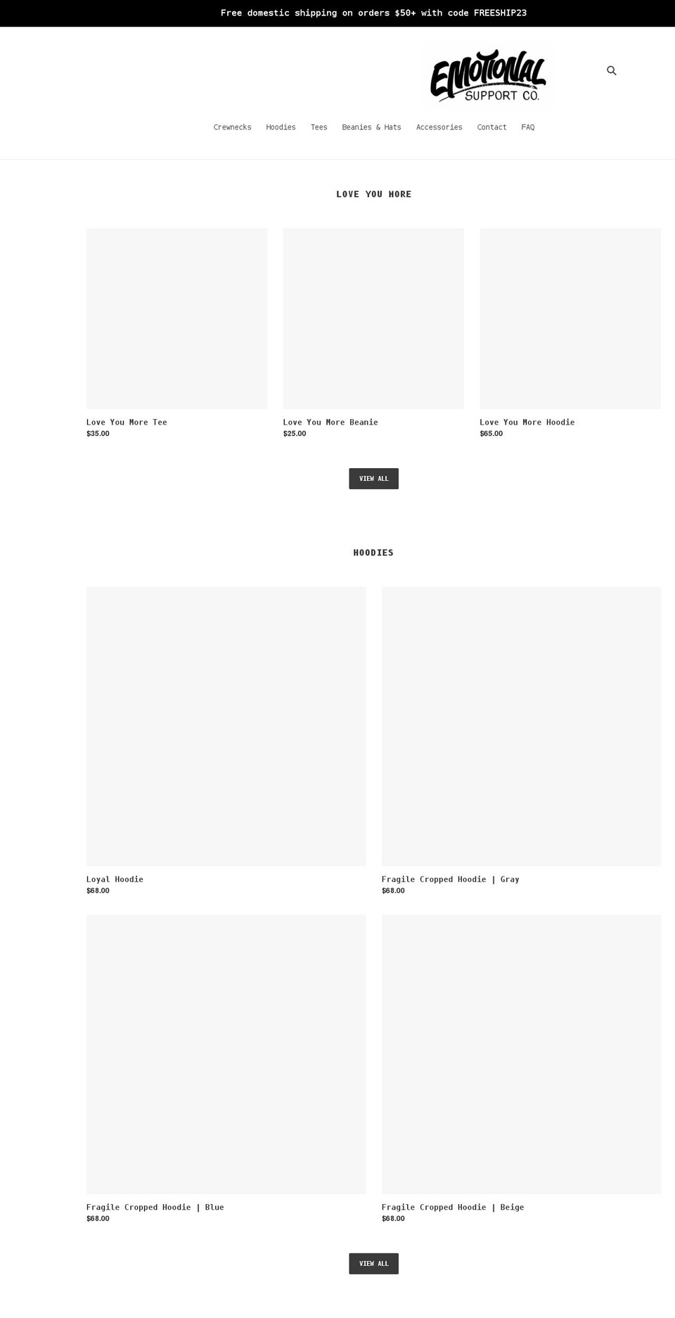 emotionalsupportco.com shopify website screenshot