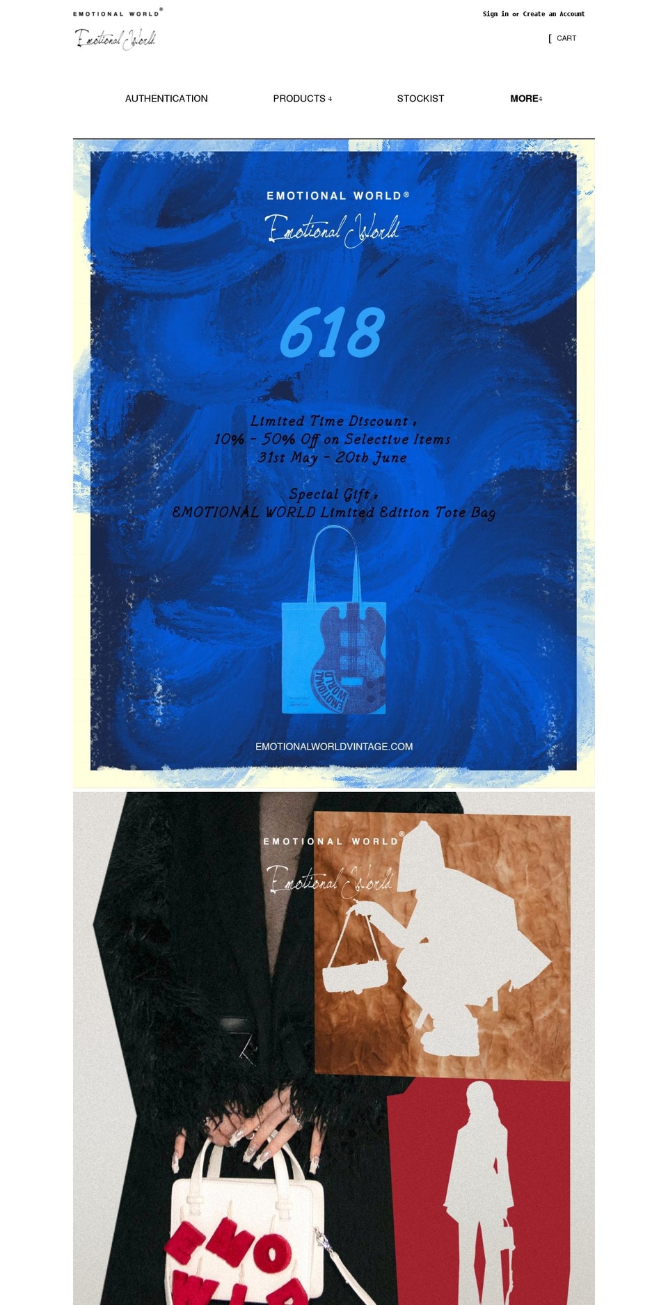 emotionalworldvintage.com shopify website screenshot