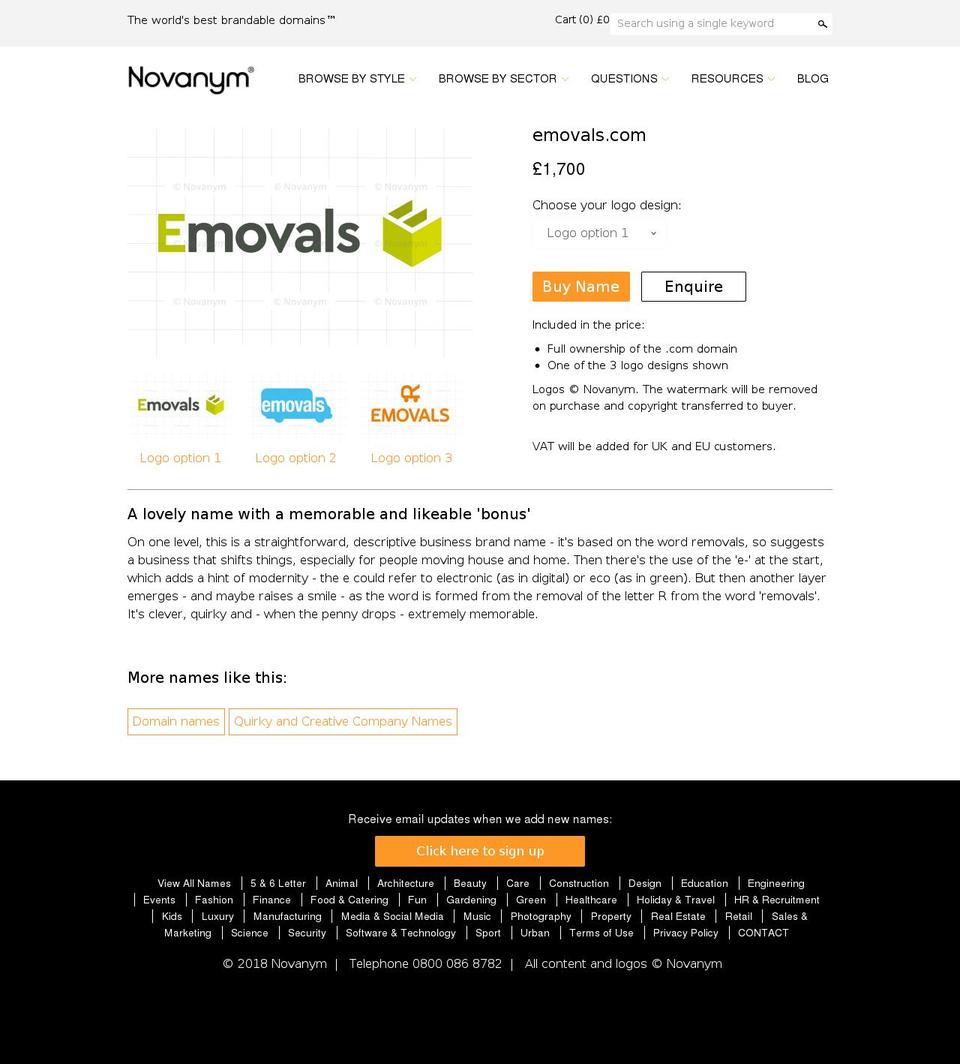 emovals.com — Shopify storefront screenshot