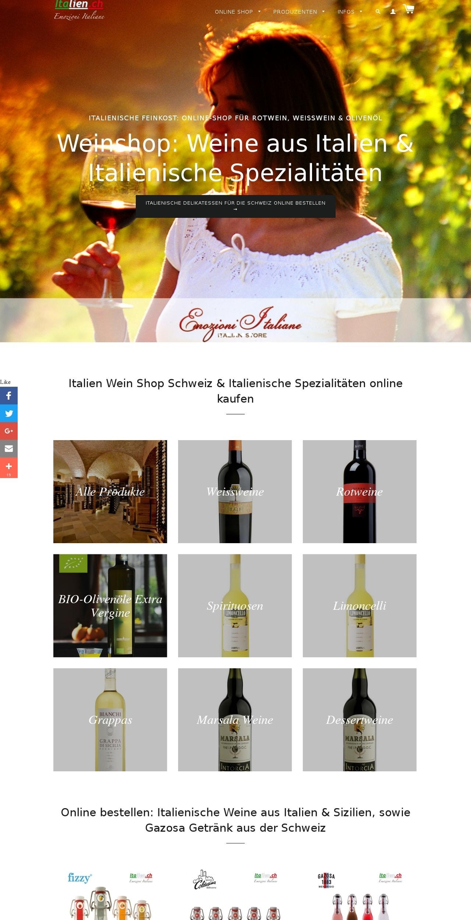 emozioni-italiane.it shopify website screenshot