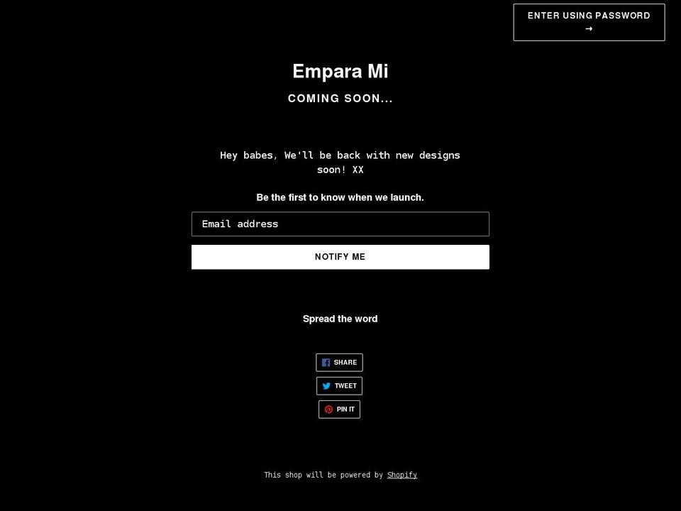 emparamishop.com shopify website screenshot
