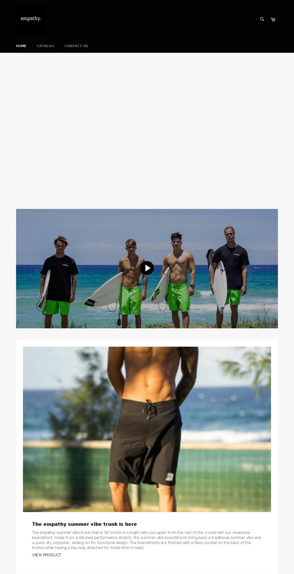 empathysurfwear.com shopify website screenshot