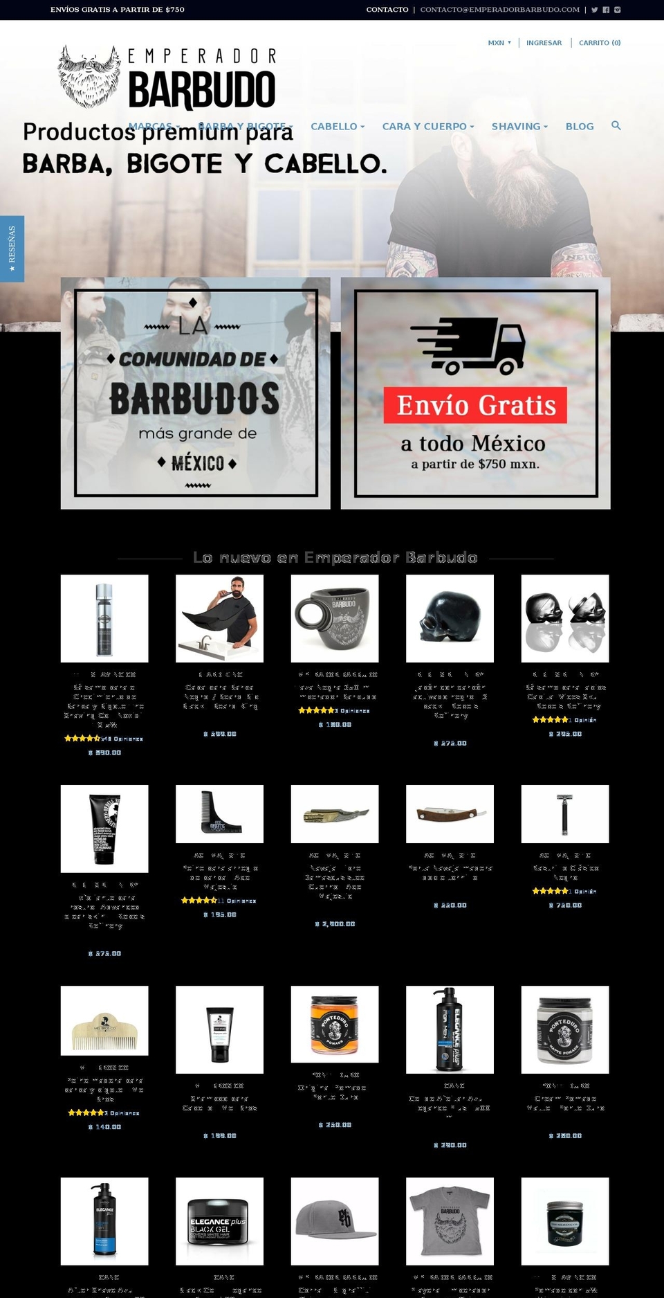 emperador-barbudo.com shopify website screenshot