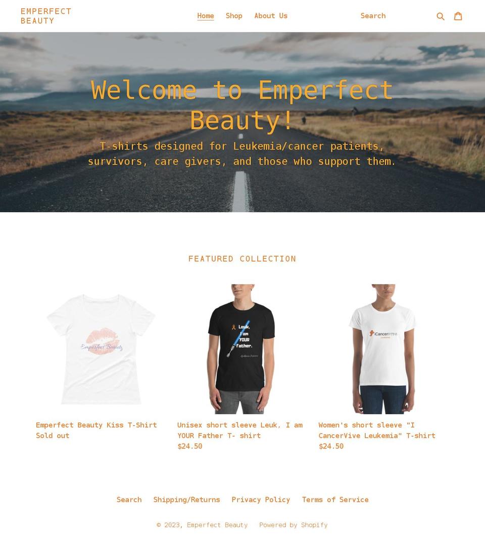 emperfectbeauty.com shopify website screenshot