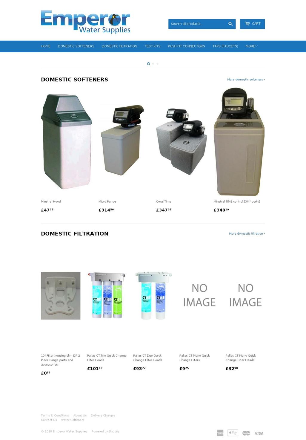 emperorwatersupplies.com — Shopify storefront screenshot