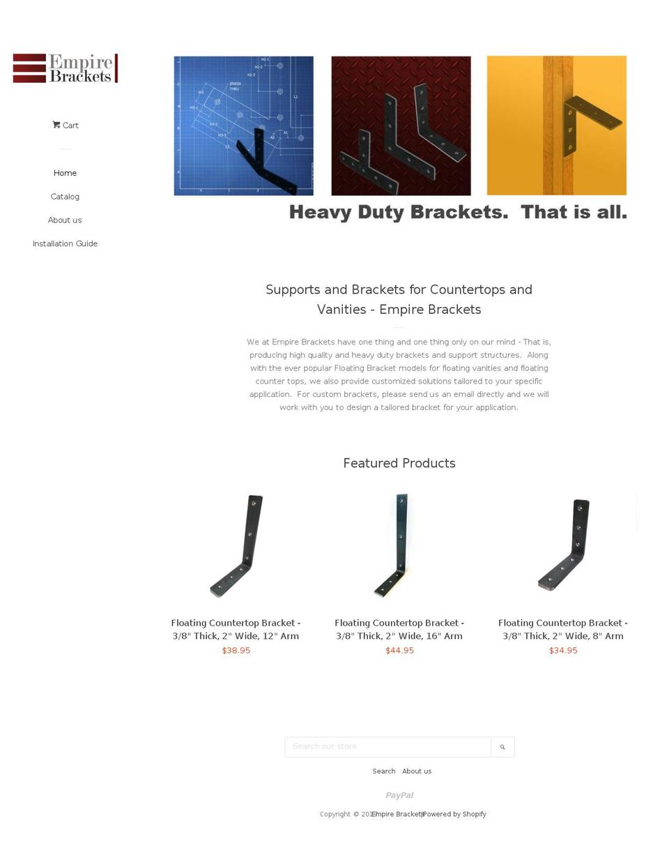 empirebrackets.com shopify website screenshot