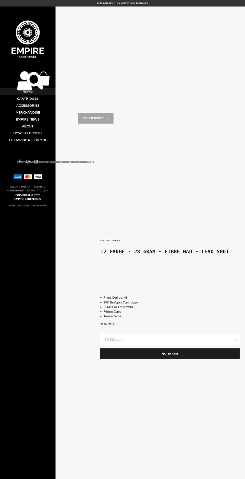 empirecartridges.com shopify website screenshot