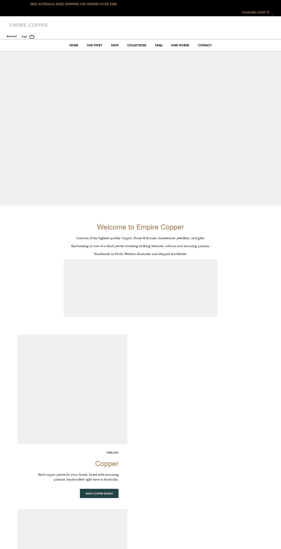 empirecopper.com shopify website screenshot