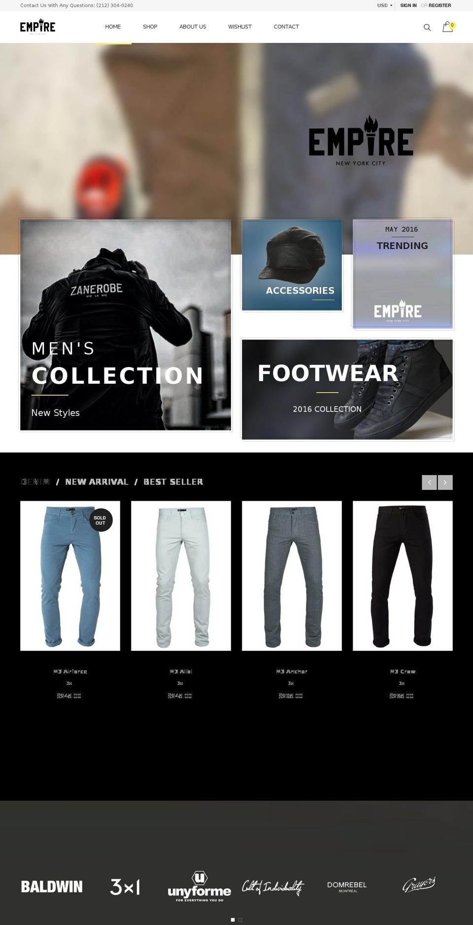 empirefashionny.com shopify website screenshot