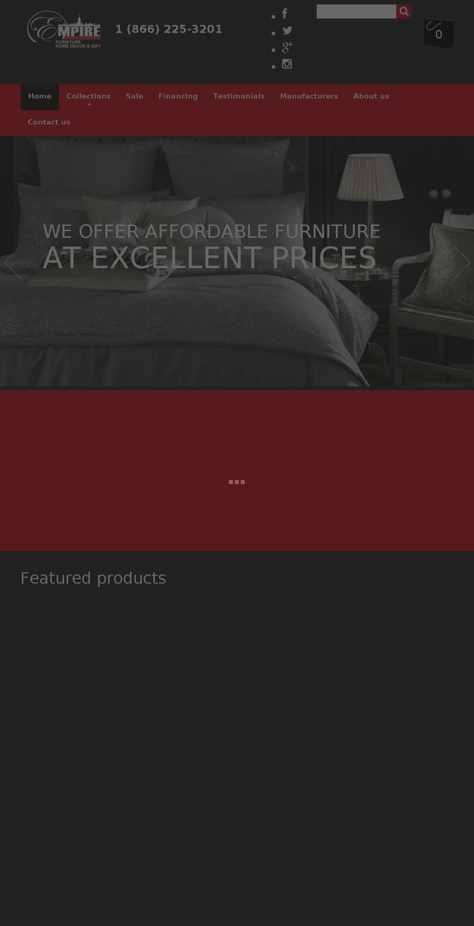 empirefurniturestore.net shopify website screenshot