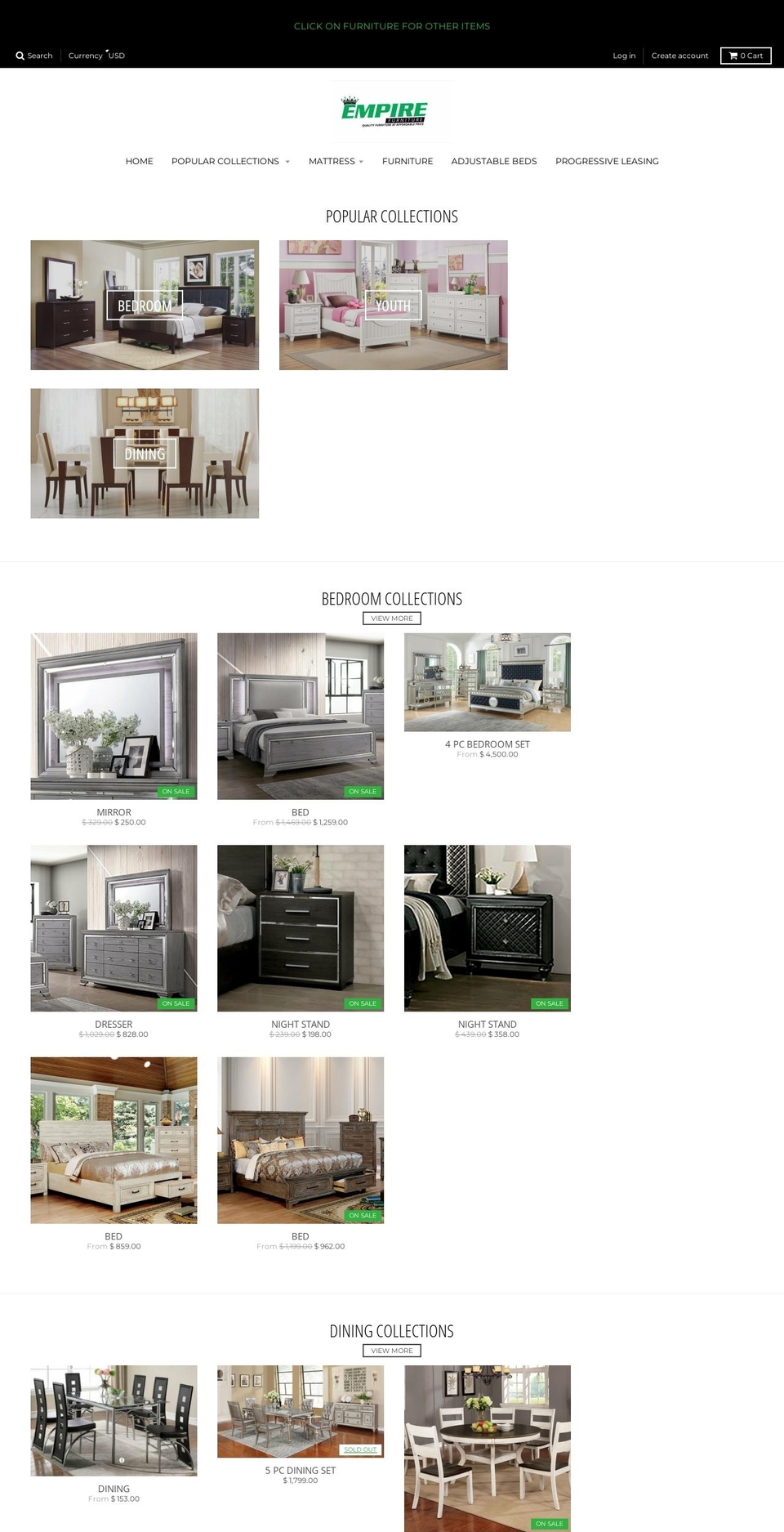 empirefurnitureus.com shopify website screenshot