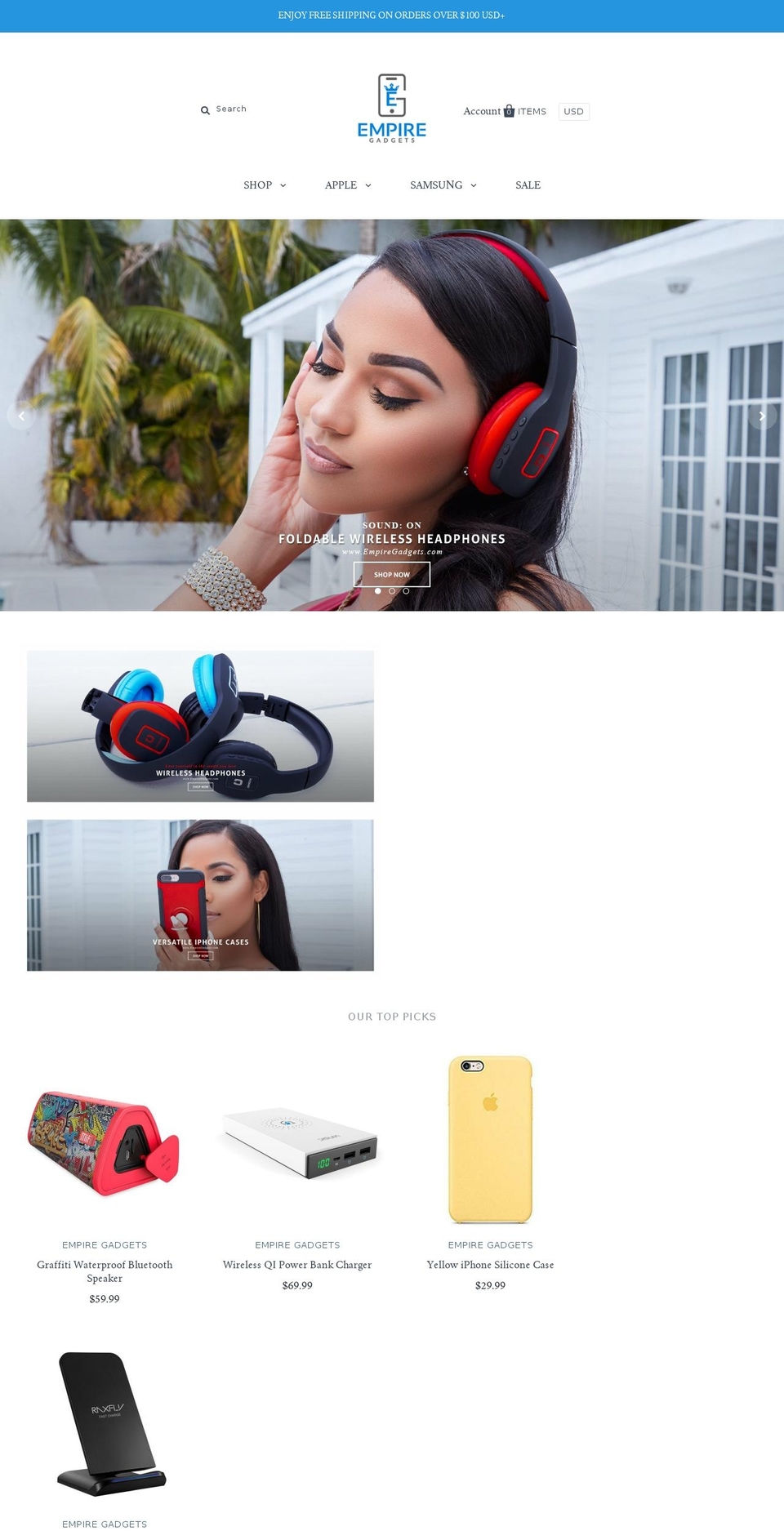 empiregadgets.com — Shopify storefront screenshot