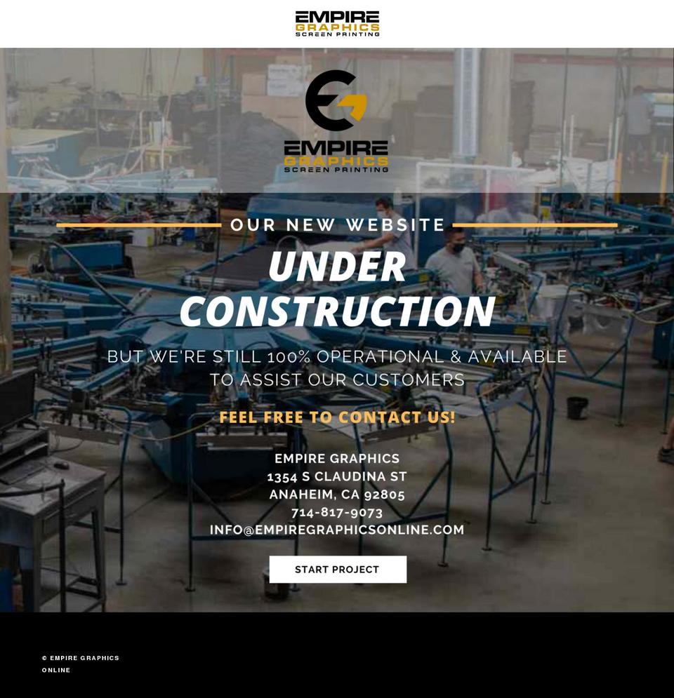 empiregraphicsonline.com shopify website screenshot