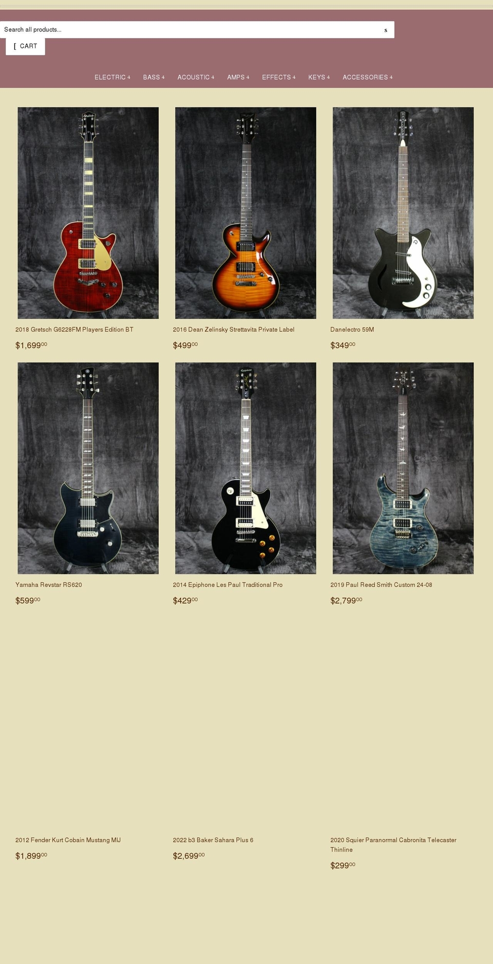 empireguitars.com shopify website screenshot