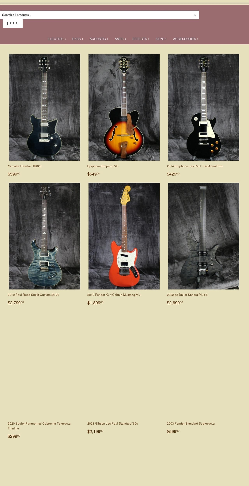 empireguitars.net shopify website screenshot