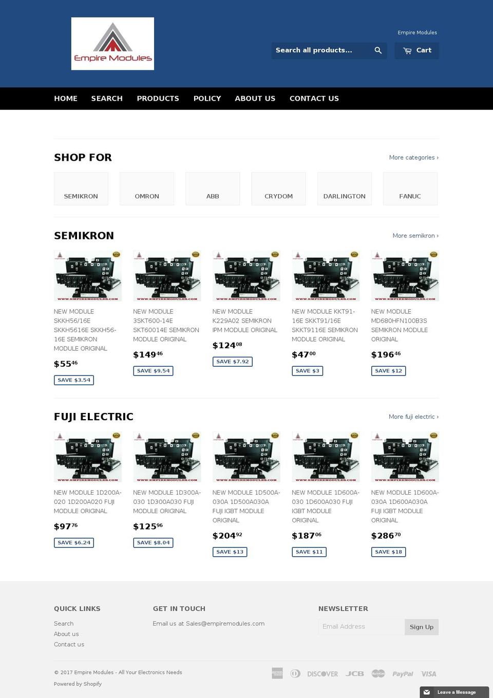 empiremodules.com shopify website screenshot