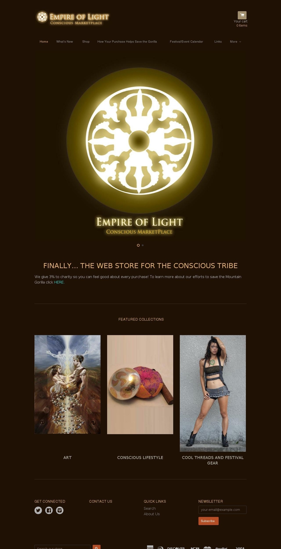 empireoflight.net shopify website screenshot