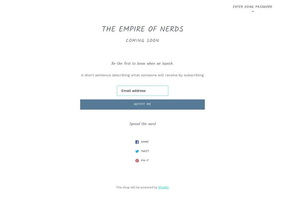 empireofnerds.com — Shopify storefront screenshot