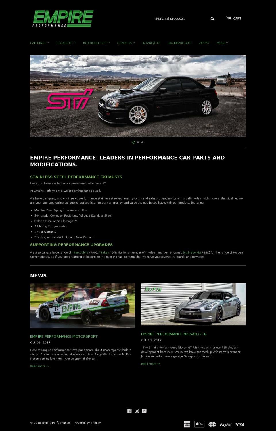 empireperformance.com.au shopify website screenshot