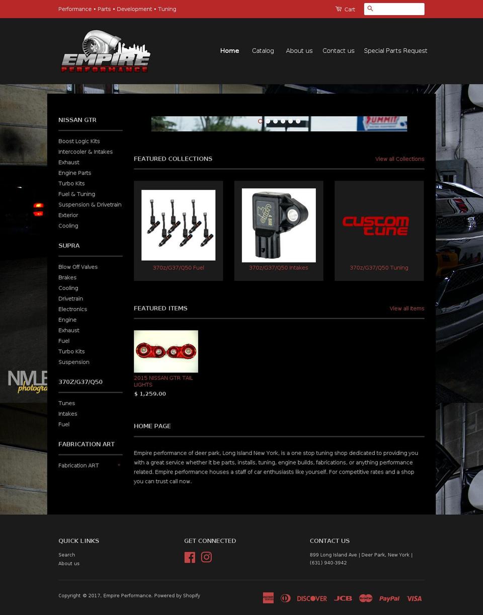 empireperformance.net shopify website screenshot