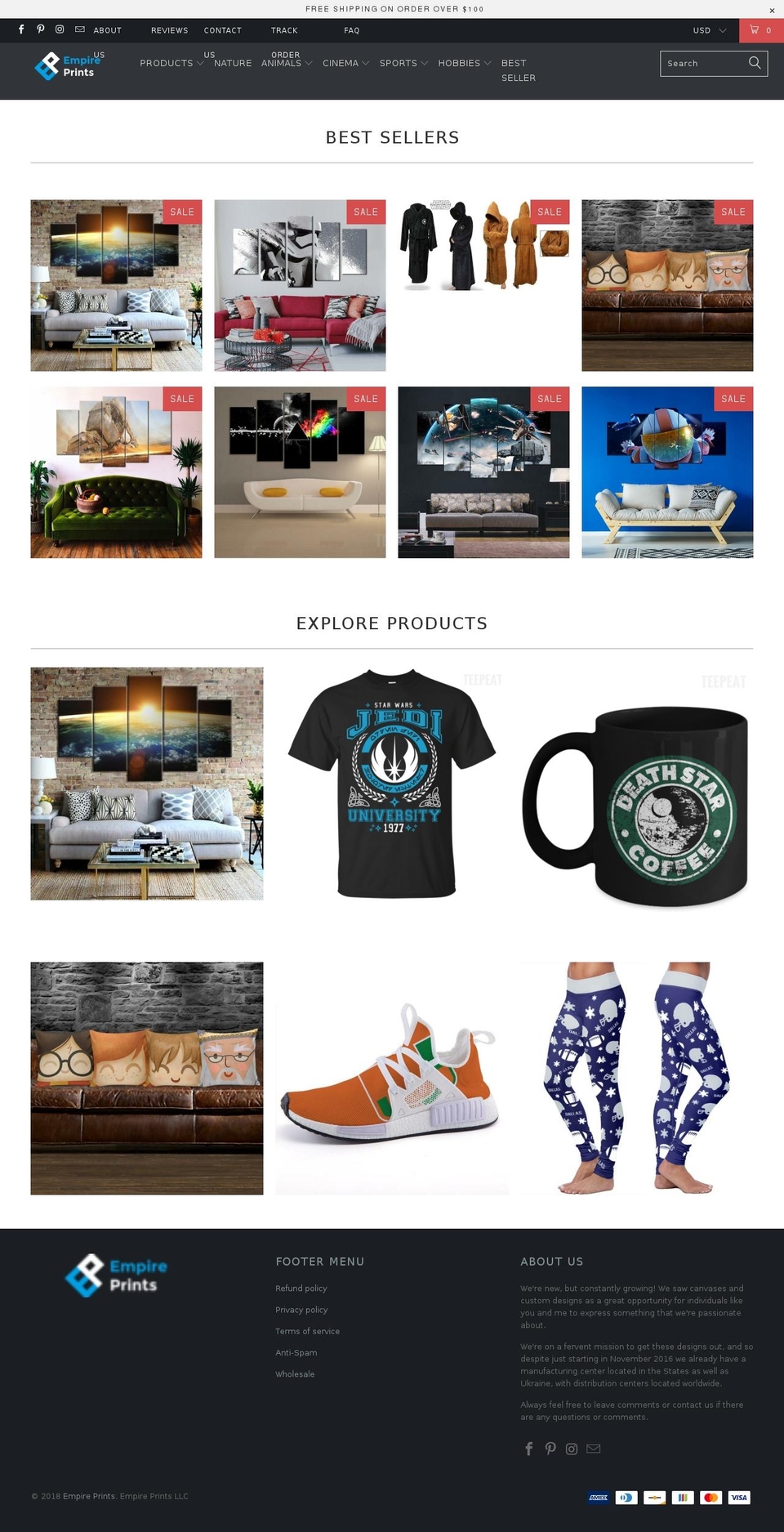 empireprints.com shopify website screenshot
