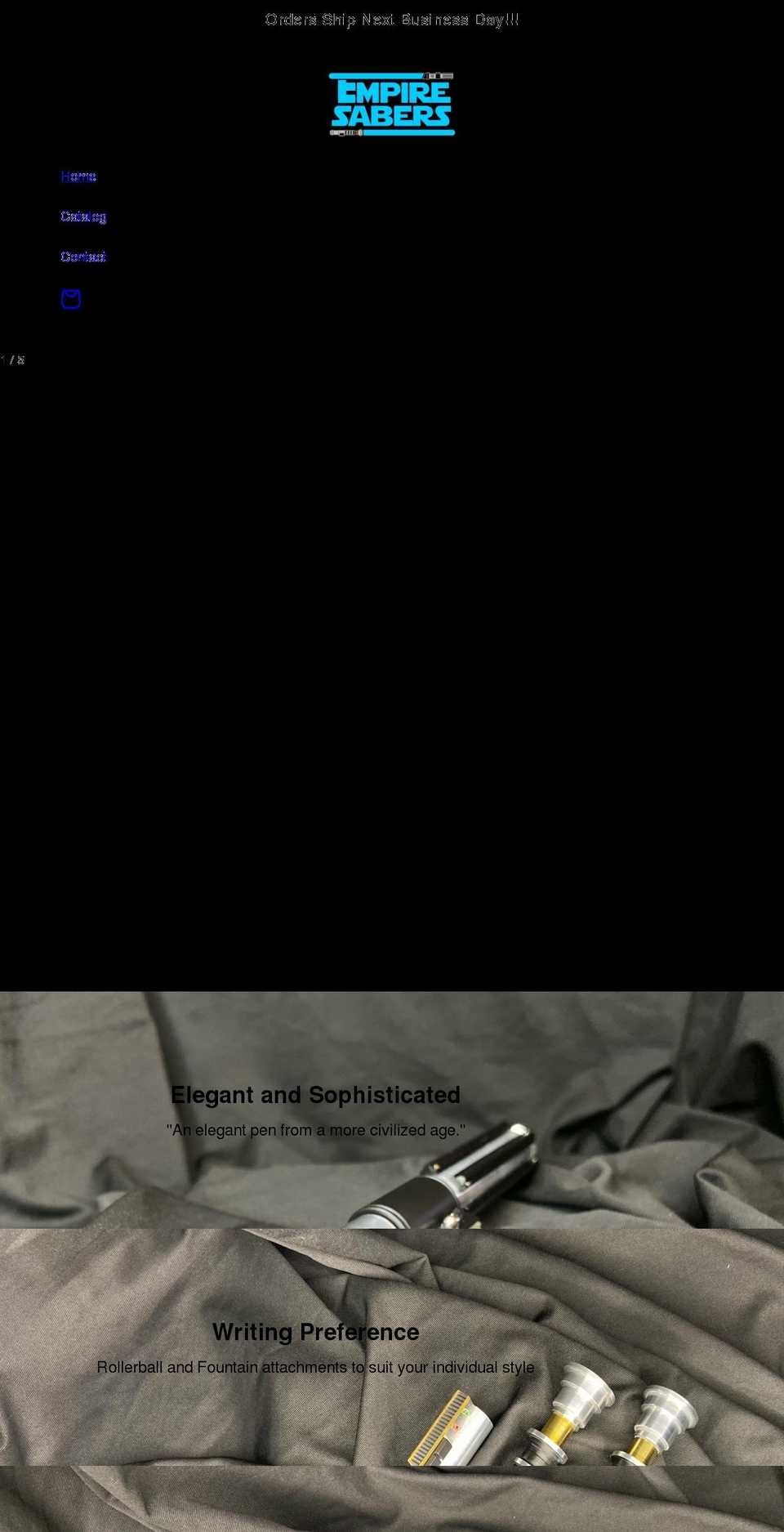 empiresabers.com shopify website screenshot