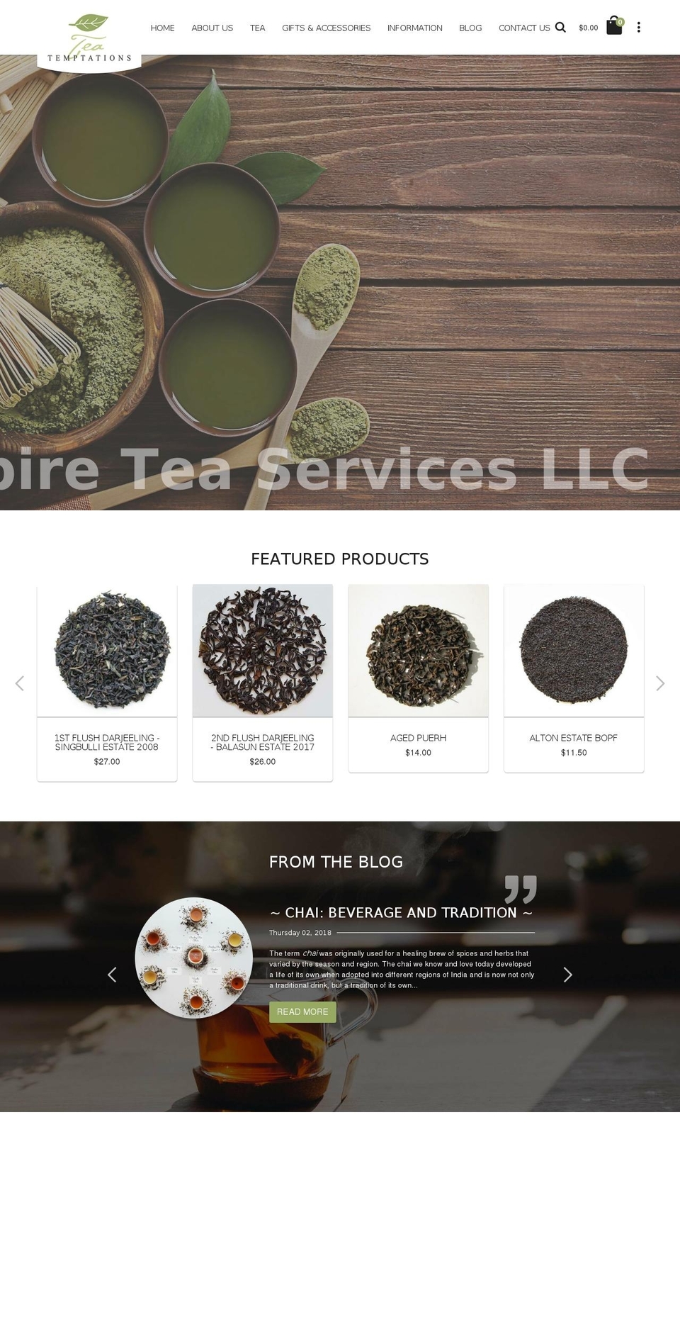 empiretea.com shopify website screenshot
