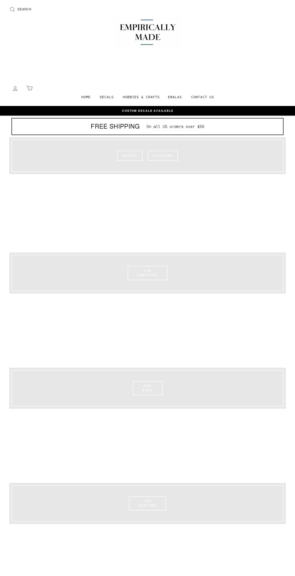 empiricallymade.com shopify website screenshot
