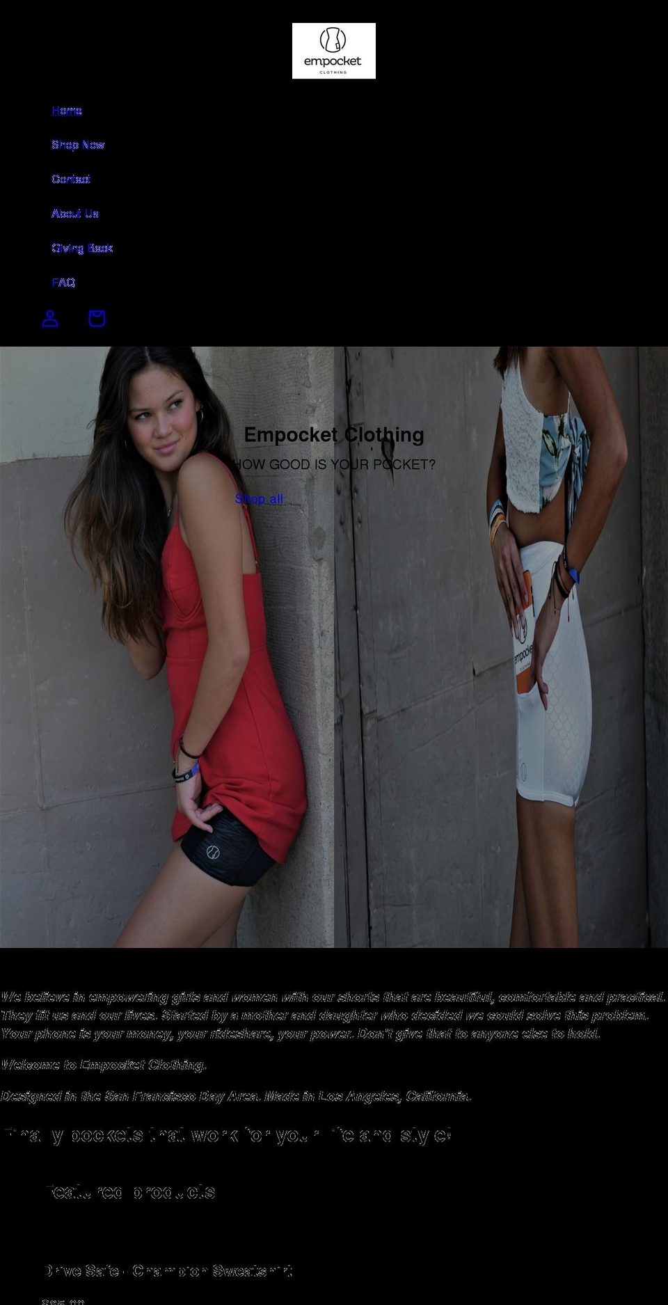 empocketclothing.com shopify website screenshot