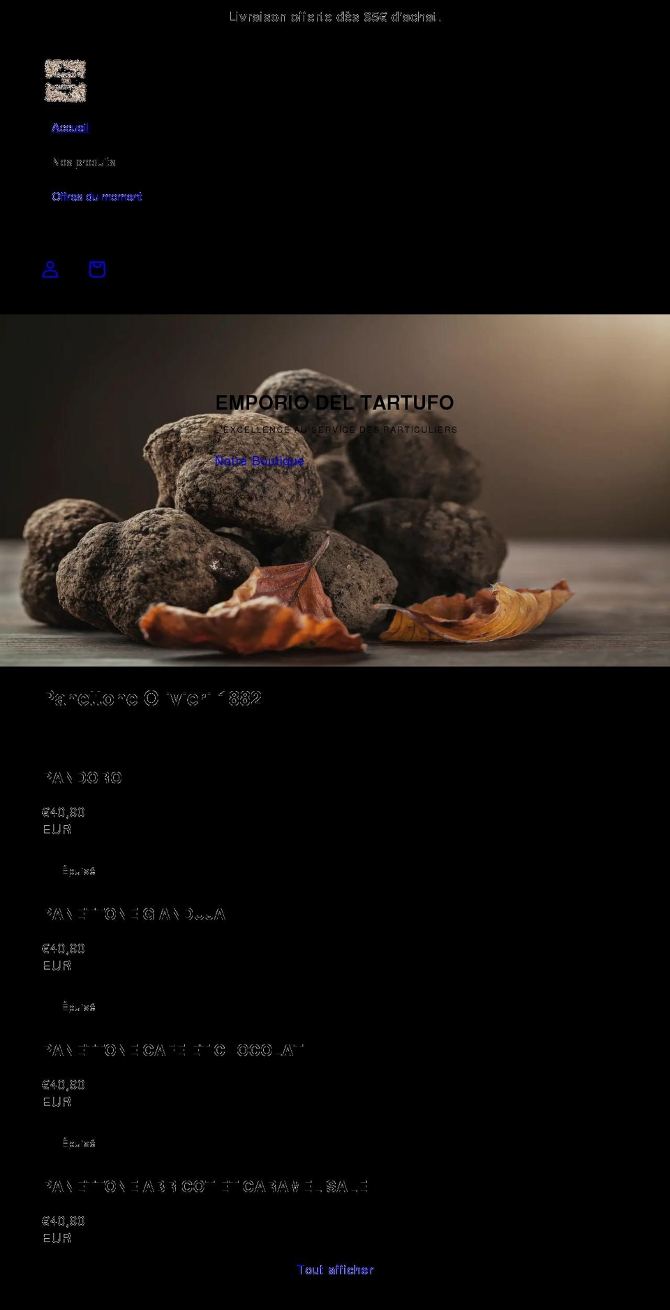 emporio-del-tartufo.com shopify website screenshot