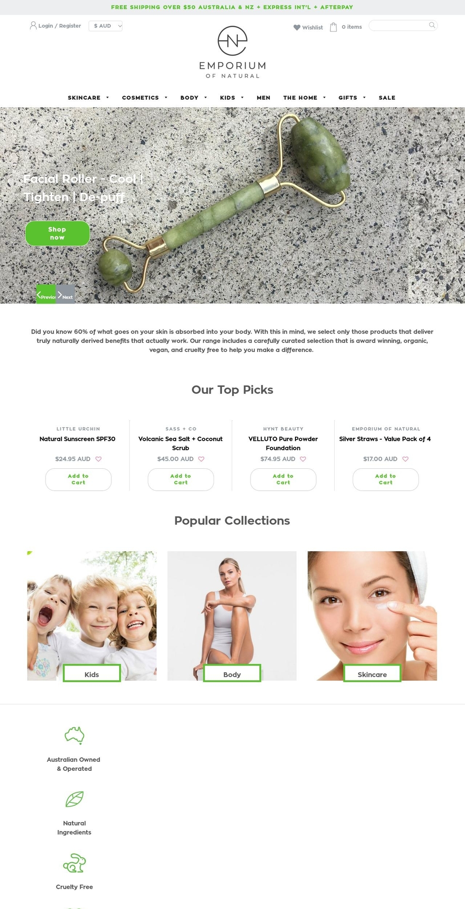 emporiumofnatural.com — Shopify storefront screenshot