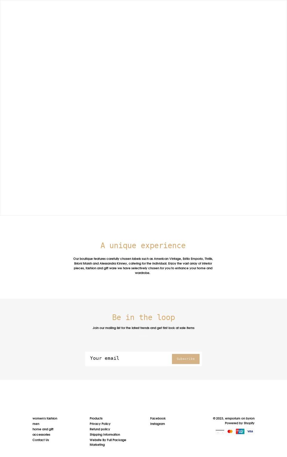 emporiumonbyron.com.au shopify website screenshot