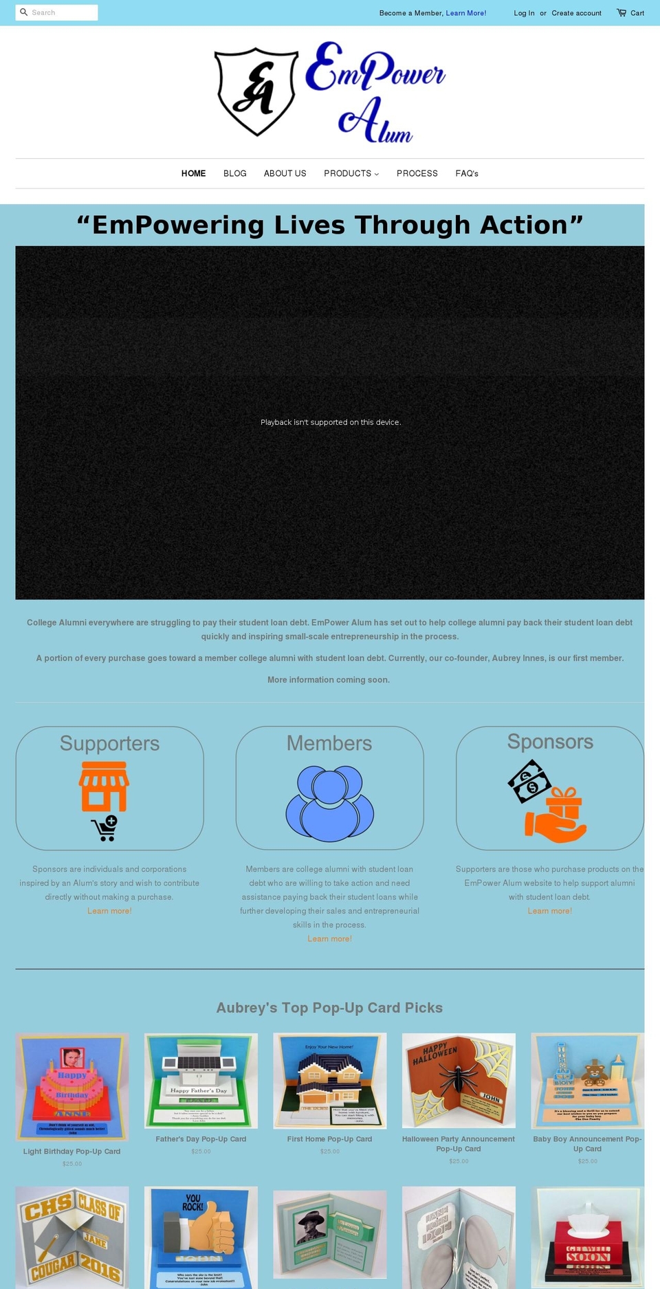 empoweralum.com shopify website screenshot