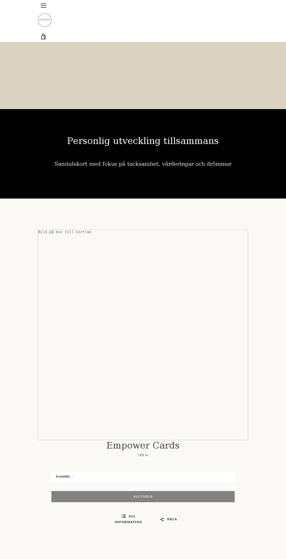 empowercards.se shopify website screenshot