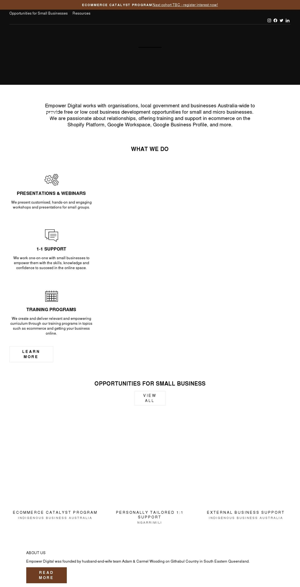 empowerdigital.com.au shopify website screenshot