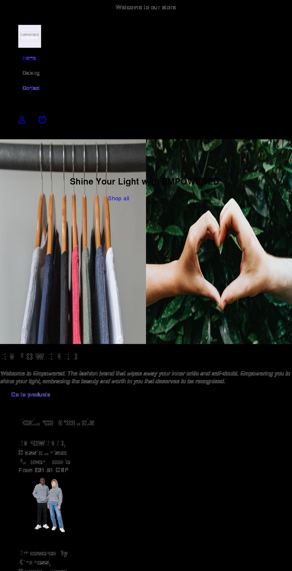 empowered.store shopify website screenshot