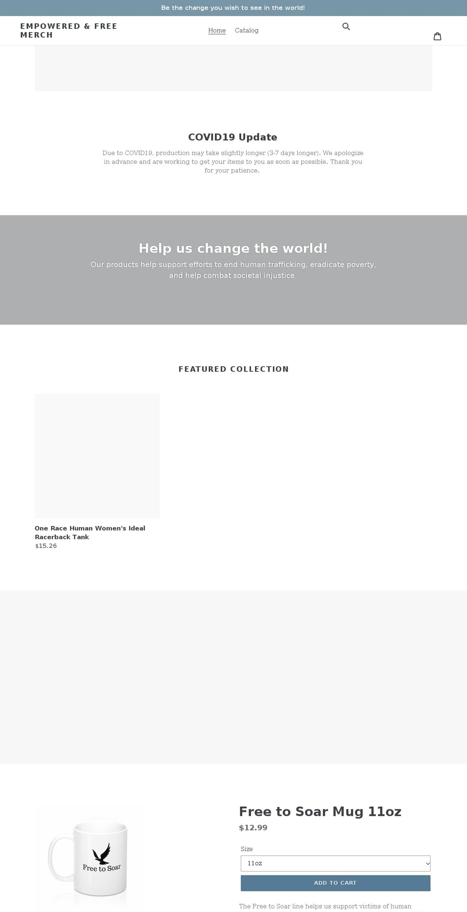 empoweredandfreemerch.com shopify website screenshot