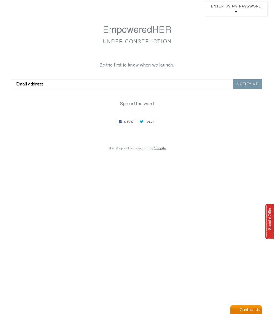 empoweredher.com — Shopify storefront screenshot