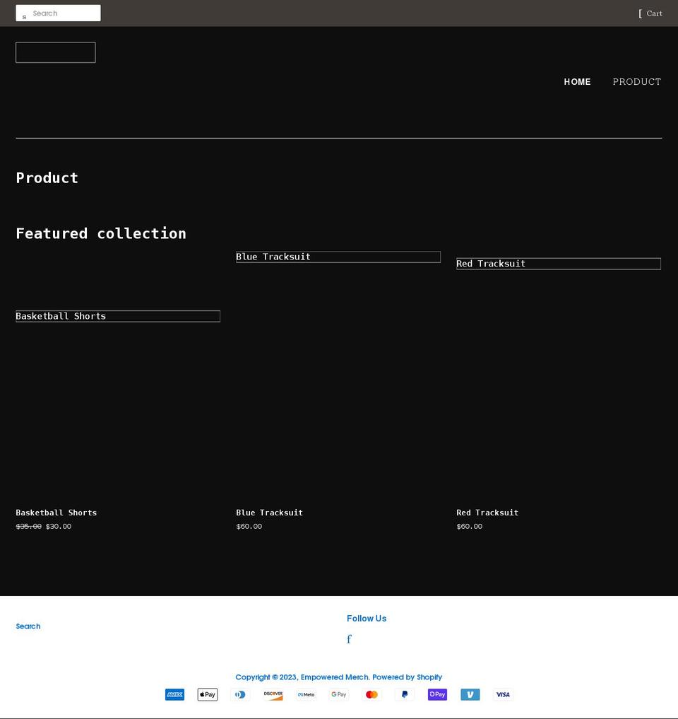 empoweredmerch.com shopify website screenshot