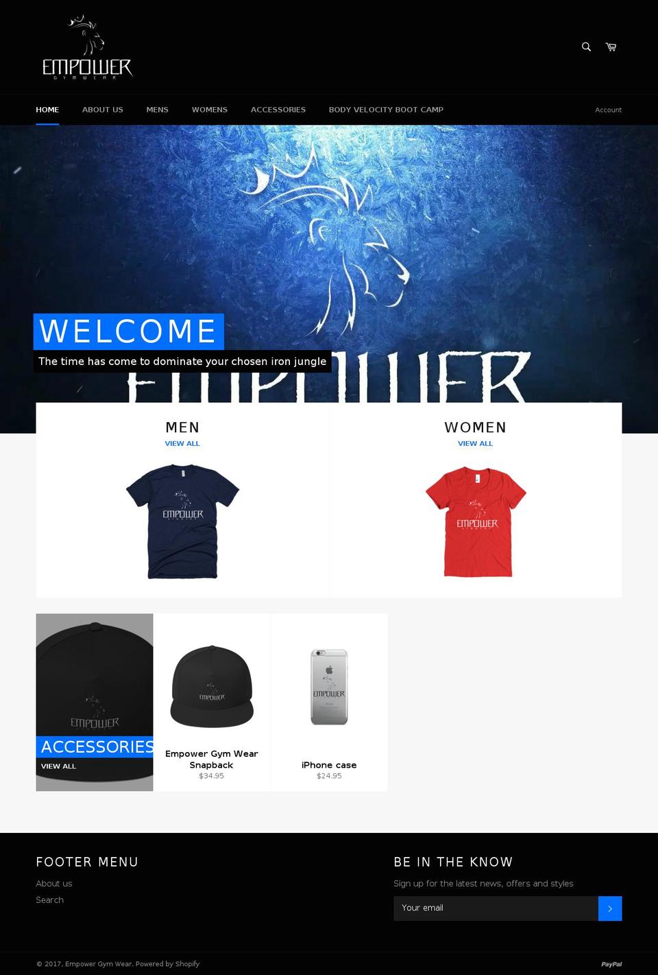 empowergymwear.com shopify website screenshot