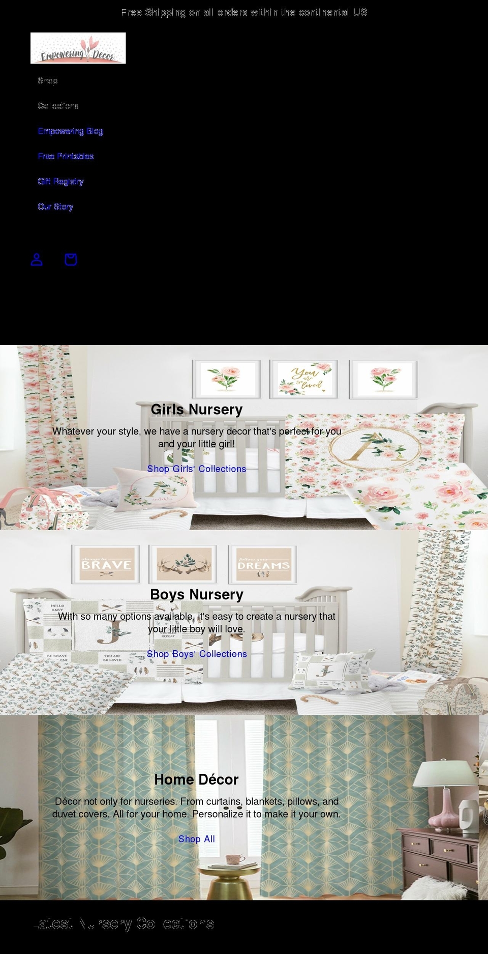 empoweringdecor.com shopify website screenshot