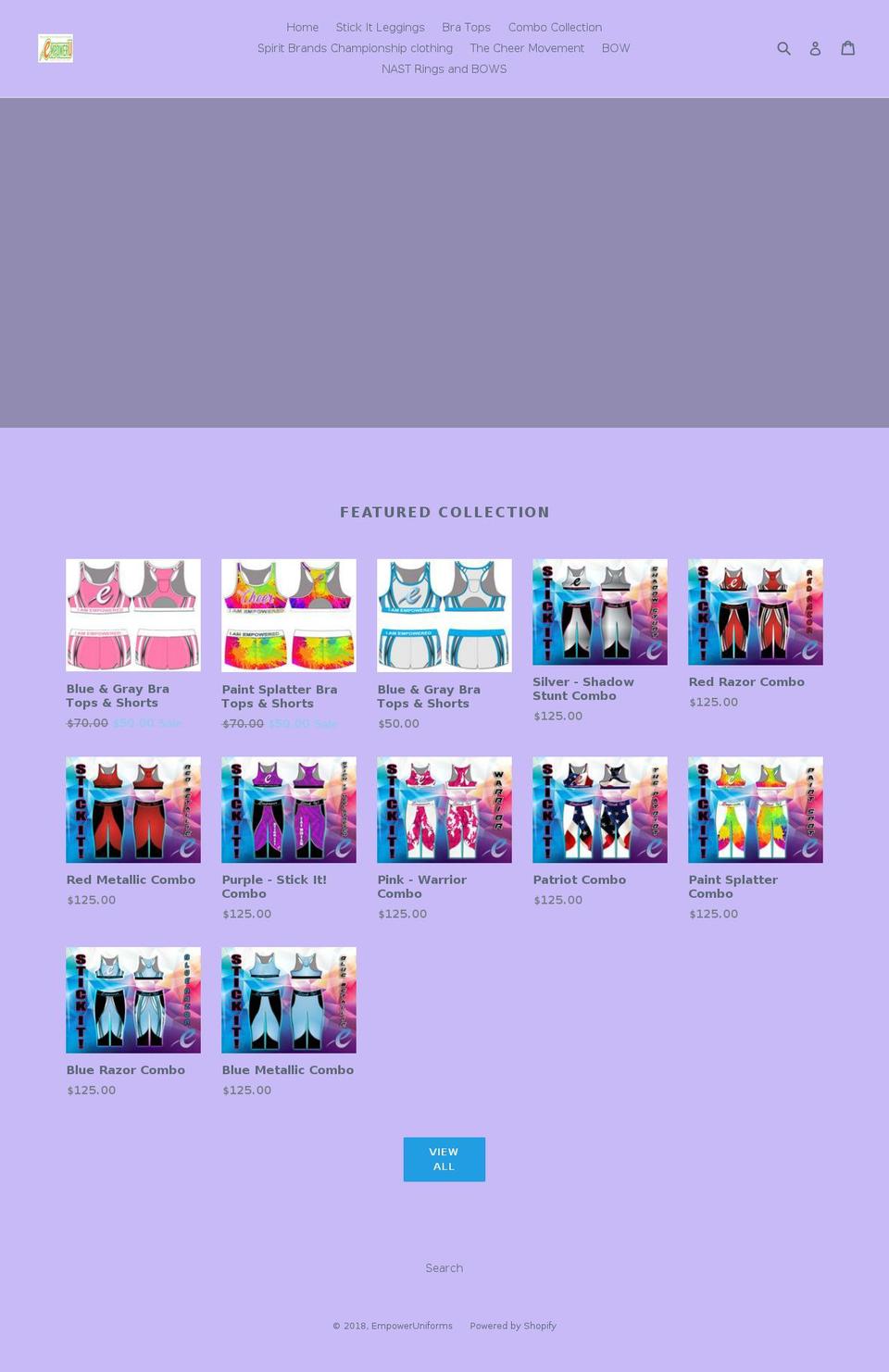 empoweruniforms.com — Shopify storefront screenshot